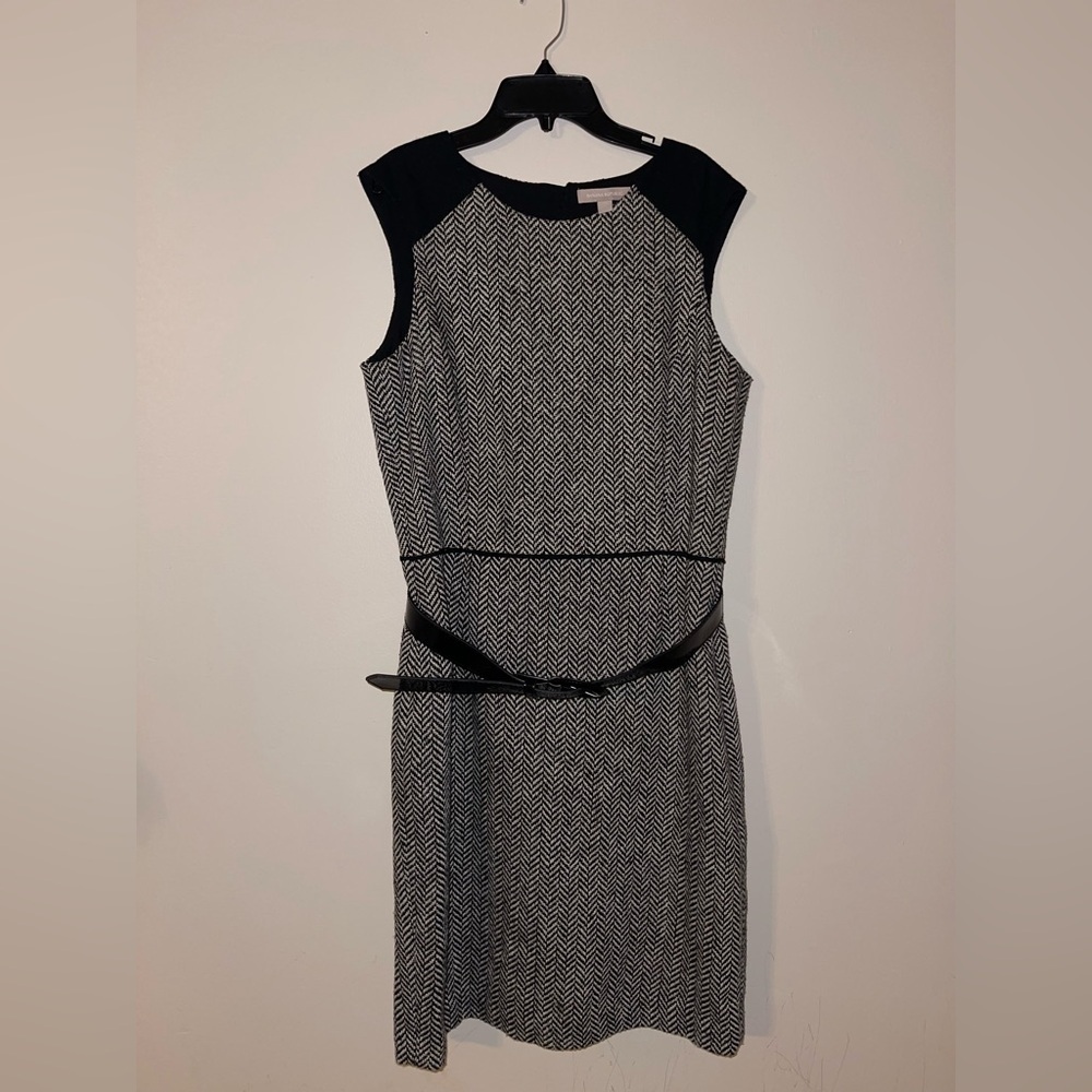 Banana republic tweed business career dress size 10 tall belted wool blend